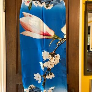 TED BAKER LONDON Harmony Blue Floral Silk Cape Scarf